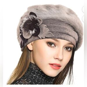 Forbusite Angora Wool Beret Hat New